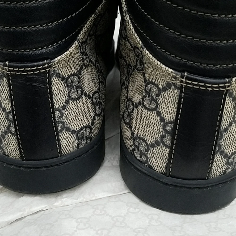 Gucci  Croc Embossed Leather Sneakers